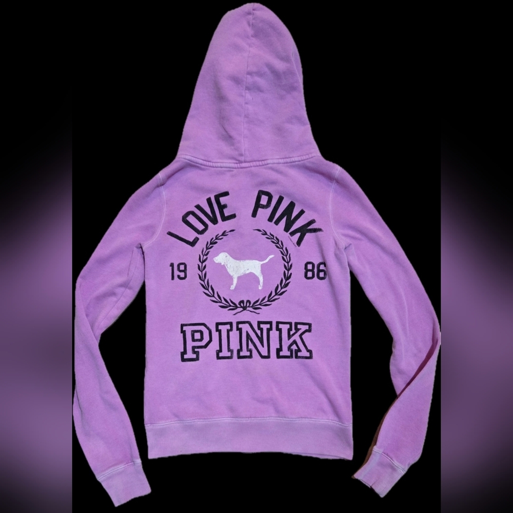 Victoria's Secret PINK Y2K Vintage Lilac Full Zip Hoodie Size Small